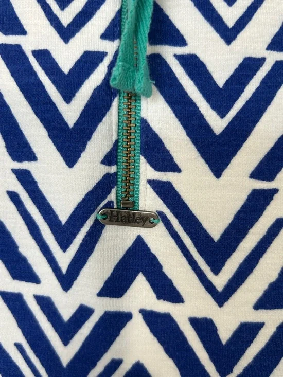 Hatley Blue and White Chevron Long Sleeve Dress - Picture 6 of 9